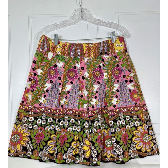 CAbi Dresses & Skirts - CABi Ashbury Floral Colorful High Rise A-Line Pleated Skirt Sz 4 Y2K Boho